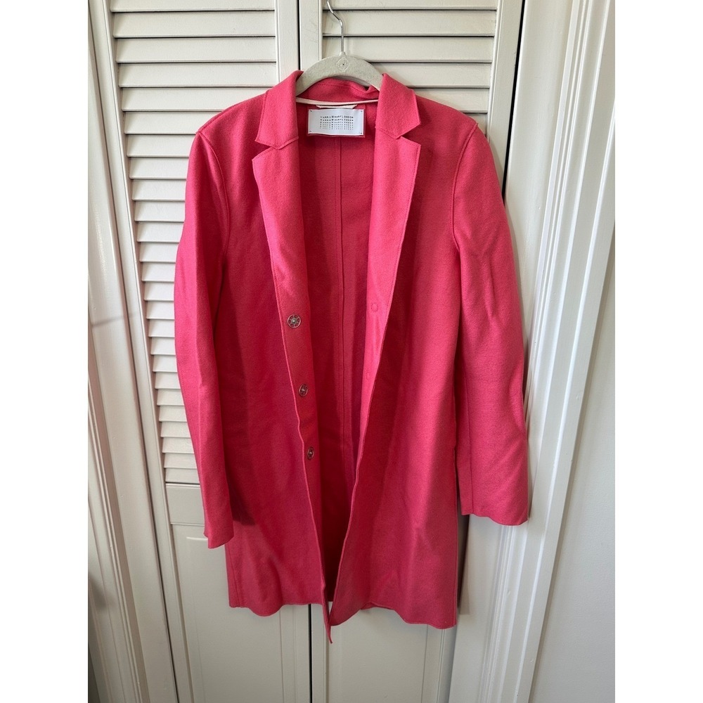 Harris Wharf London Pink Pressed Wool Overcoat Size 40 IT